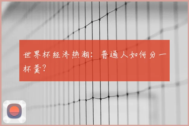 世界杯经济热潮：普通人如何分一杯羹？